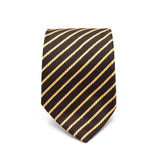CLASSIC BROWN STRIPE TIE AND POCKET SQUARE SET